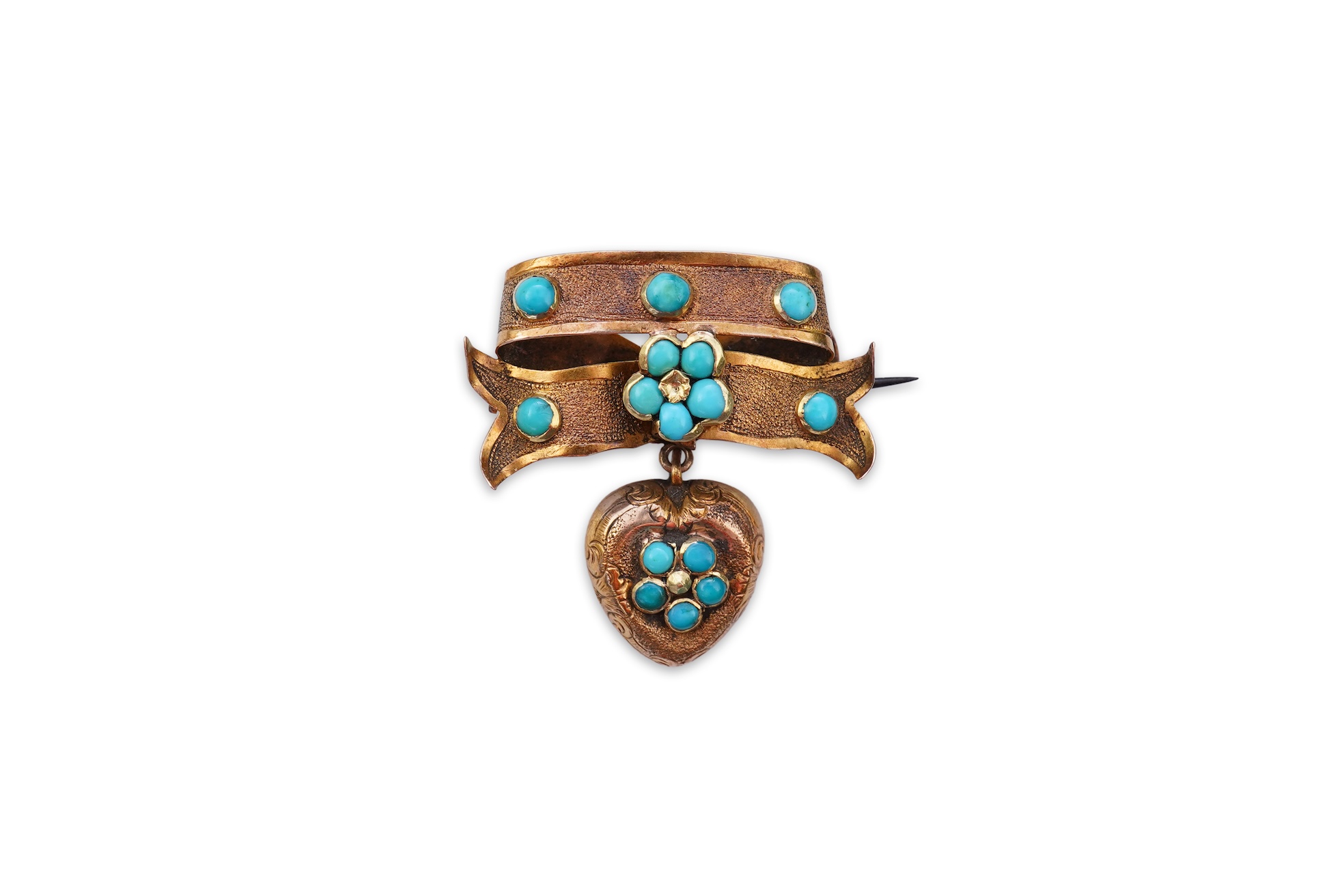 A turquoise sentimental brooch, mid 19th century